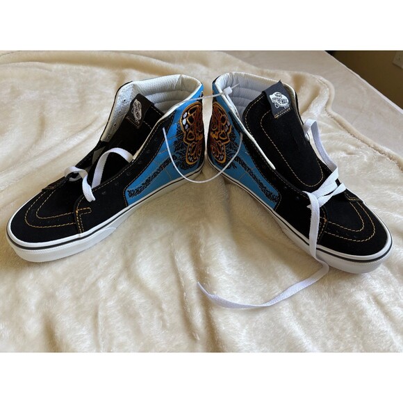 NEW Vans Sk8-Hi Suede Gold Butterfly High-Top Skate Sneakers, Sz 7.5 - Picture 6 of 8